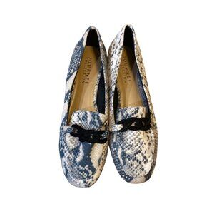 Journee Collection Womens Cordell Snake Print Slip-On Vegan Leather Loafers